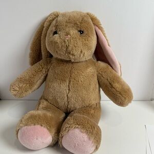 Build A Bear Workshop Bunny, Stuffed Animal Pawlette Tan and Pink Plush EUC BAB